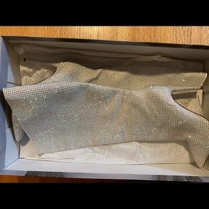 Size 10 JLo knee high rhinestone stiletto boots!